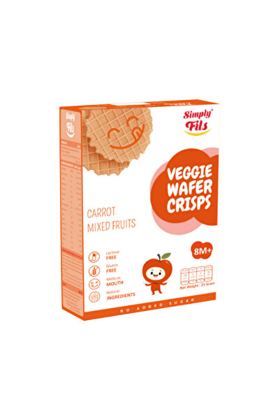 Simply Baby رقائق الخضار المقرمشة من سيمبلي فيلز - نكهة الجزر والفواكه المختل...