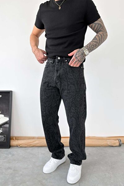 HAFKAGİYİM Smoked Premium Design Printed Baggy Pants