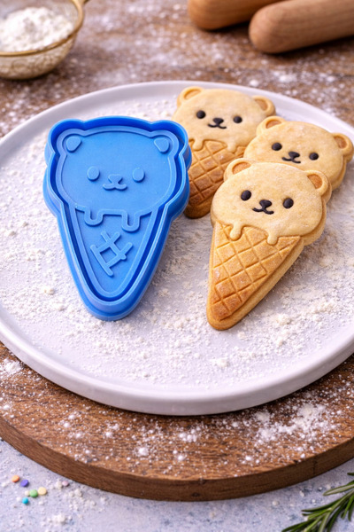 Muhcu Home 🐻 🍦   قالب بسكويت الآيس كريم على شكل دب 🍦 🐻