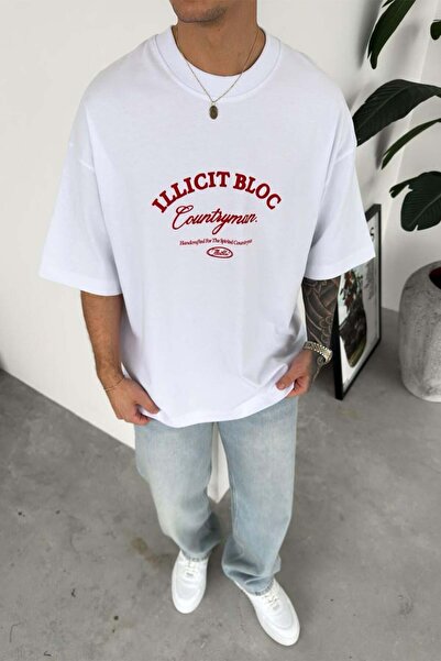 HAFKAGİYİM Λευκό μπλουζάκι Countryman με στάμπα, Premium Oversize