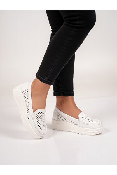 ANGEL BLUE mocasini casual perforați cu talpă ușoară