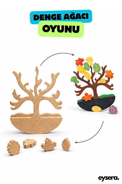 eysera Ahşap Denge Ağacı Oyunu – Çocuk Boyama Aktivite & Hobi Oyuncak, Montes...