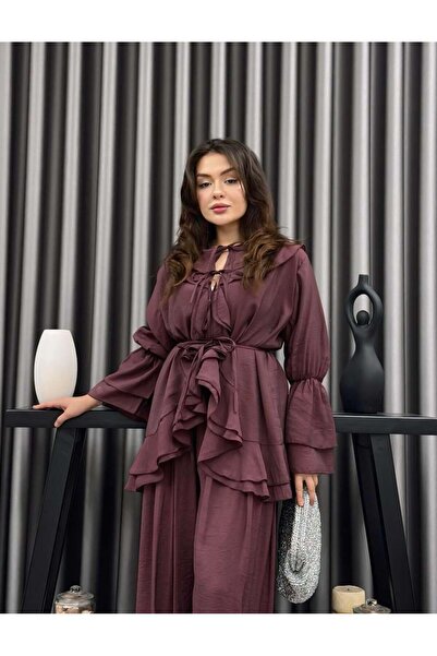 Cardella Set casual cu detaliu de legătură din țesătură voal - Căptușit, cu c...