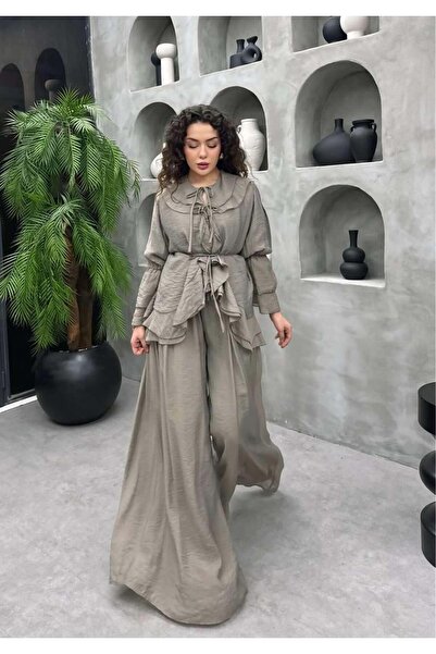 Cardella Set casual cu detaliu de legătură din țesătură voal - Căptușit, cu c...