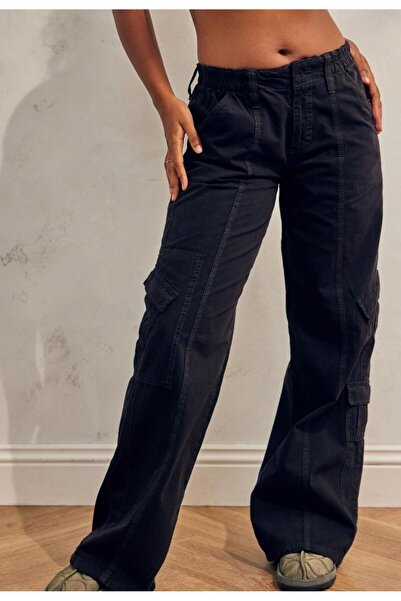 september island Senna Black Multi-Pocket Cargo Seasonal Pants (Suitable for ...