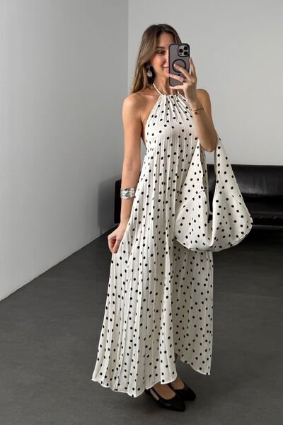 ALVOR Black Bag Polka Dot Lined Dress