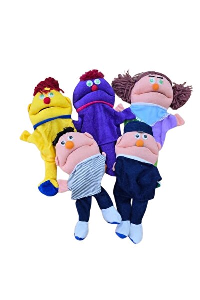 Generic Large Hand Puppets with Movable Mouths – Fabric Set of 5 for Expressi...
