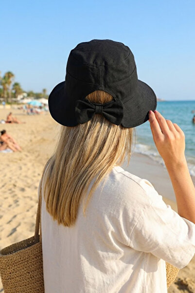 Ritagarcia Kadın Fiyonk Detaylı Kova Şapka - Arkası Ayarlanabilir Cırt Cırtlı Bucket Hat