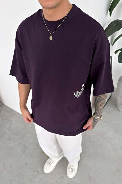 HAFKAGİYİM Mor Studios Printed Premium Oversize T-Shirt