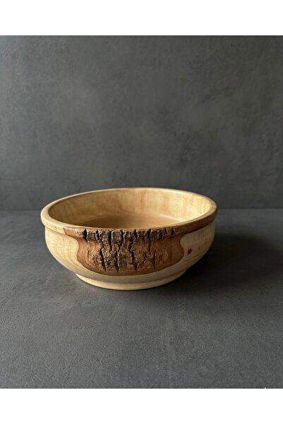 Ahşap Evi El Yapımı Rustik Kase Sunum Dekor