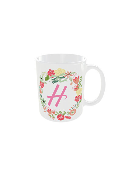 OEM Personalized floral letter H mug, 350ml – the ideal gift for any occasion