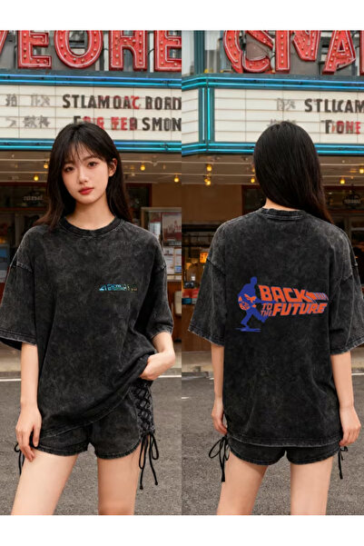 bellanova تي شيرت كبير الحجم بتصميم مدخن وعتيق - قميص فضفاض بتصميم ريترو من ق...