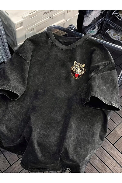 CLASSY.MODA Tricou cu aspect uzat și spălăcit - Top lejer cu design retro și ...