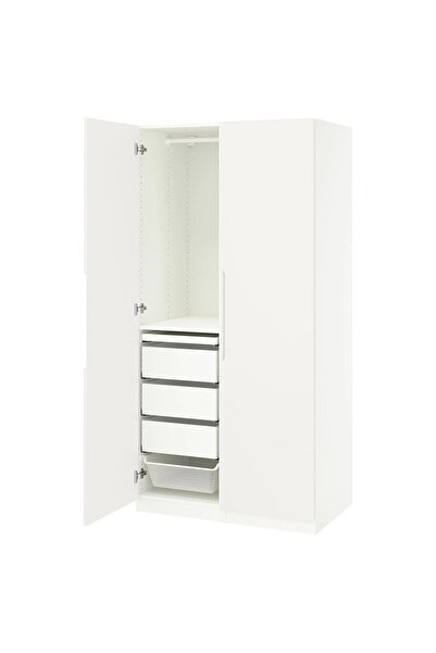 IKEA Beyaz Geniş Kapaklı Gardırop