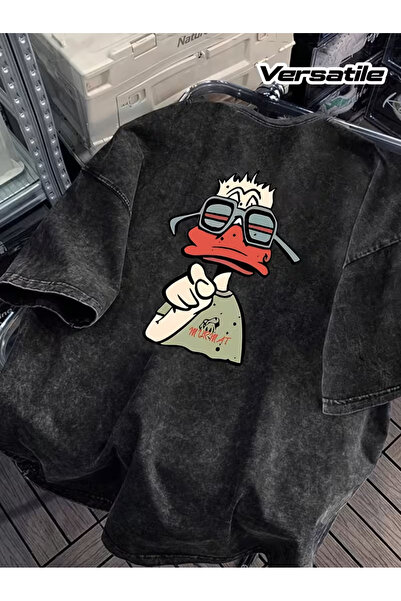 CLASSY.MODA Tricou cu aspect uzat și spălăcit - Top lejer cu design retro și ...