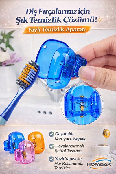 Hombak Diş Fırçası Başlık Koruyucu Kılıf Yaylı Hijyenik Diş Fırçası Ucu Sakla...