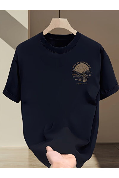 one button Μπλουζάκι Mini Explorer Circle Design με στάμπα Premium Oversize