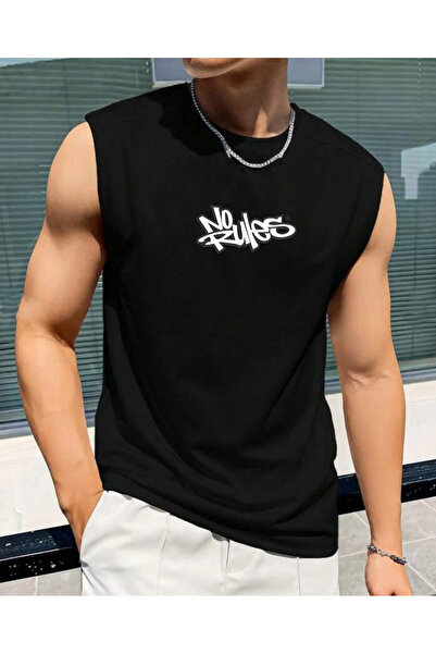 SUNFREE NO RULES Ανδρικό μπλουζάκι με στάμπα, αθλητικά ρούχα, με μηδενικό μαν...