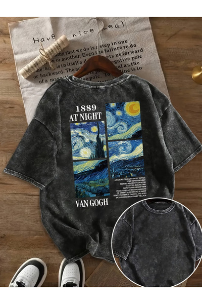 valeriae Ανοιχτό γκρι πλυμένο casual μπλουζάκι - Άνετη εφαρμογή από την Urban...