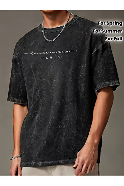 valeriae Tricou casual gri cenușiu spălăcit - Colecția Urbană, croială confor...