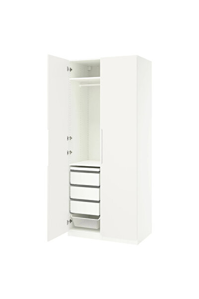 IKEA Beyaz Sağlam Kapaklı Gardırop