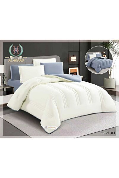 ALMIAAD Double Bed Summer Plain Quilted Bedspread 240*260-6Pieces -Summer Pla...