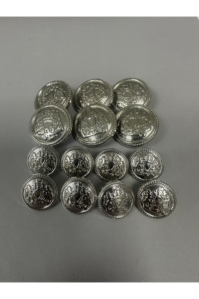 T.T Metal Ceket Blazer Düğme Gümüş