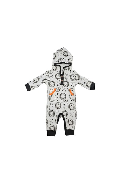 Bambimici -Printed BodySuit with Hoodie - Multicolors, 03M to 09M