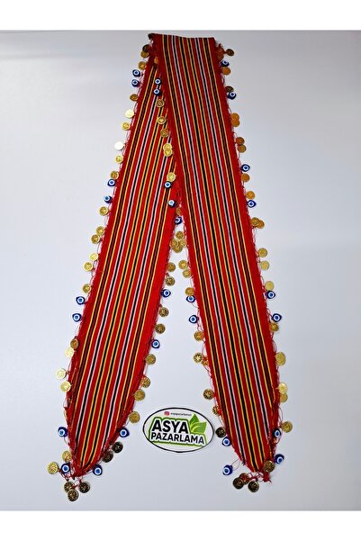ASYA PAZARLAMA Black Sea Bandana, Full of Evil Eye Beads and Lyrical Keşan, S...