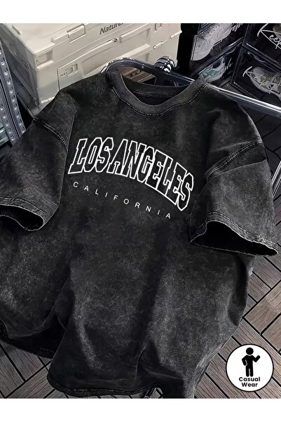 CLASSY.MODA Tricou cu aspect uzat și spălăcit - Top lejer cu design retro și ...