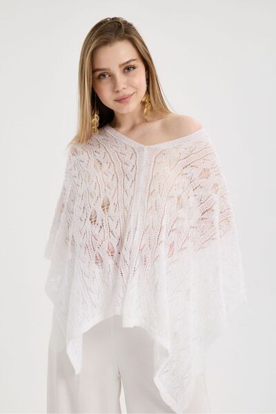 sumoda Women's Casual Knitwear Knitted Poncho Blouse