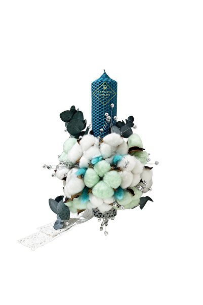 Gardinea Domain Gardinea Domain® turquoise baptism candle made of natural bee...