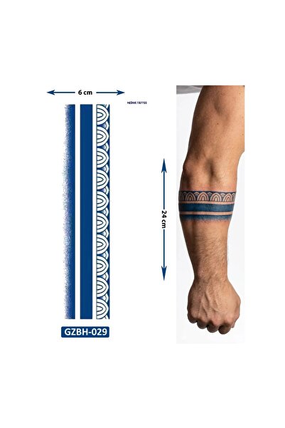 Airbrush Tattoo Düz Şerit Kol ve Ayak İçin Şerit Bant Dövmesi Yarı Kalıcı Geç...