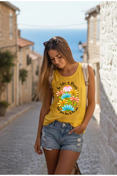 SUNFREE Flowers Printed Women's Strappy Off-Shoulder Sleeveless Basic Athlete...