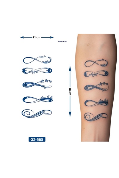 Airbrush Tattoo Sonsuzluk 1 Ay Kalıcı Geçici Dövme Yapıştırma Dövme