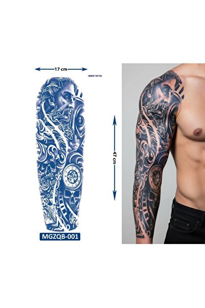 Airbrush Tattoo Zeus 3 Hafta Kalıcı Tam Kol Bacak Kaplama Yapıştırma Geçici D...