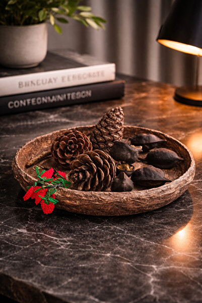 ASLI طبق بيضاوي مزخرف مصنوع يدويًا غير قابل للكسر