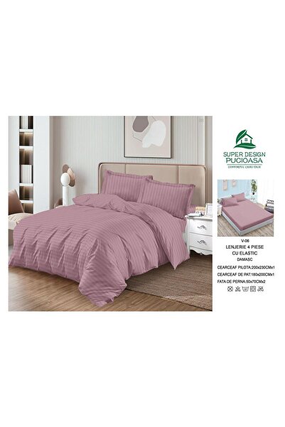 Super Design Pucioasa 4-PIECE DAMASK LINEN SET WITH ELASTIC – REFINEMENT, COM...