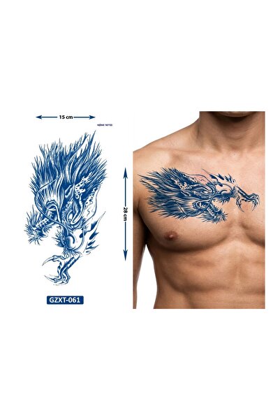 Airbrush Tattoo Pençe Büyük Boy Bel Göğüs Sırt İçin 1 Ay Kalıcı Geçici Dövme