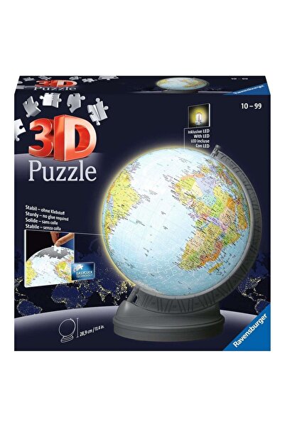 RAVENSBURGER Puzzle 3D cu Glob Pământesc LED, 540 de piese