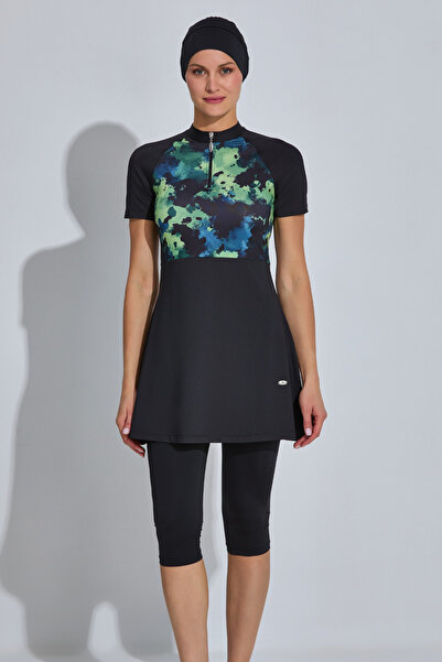 İYİBU Semi-Closed Zippered Swimsuit Set Short Sleeve Quick Drying Set of 4