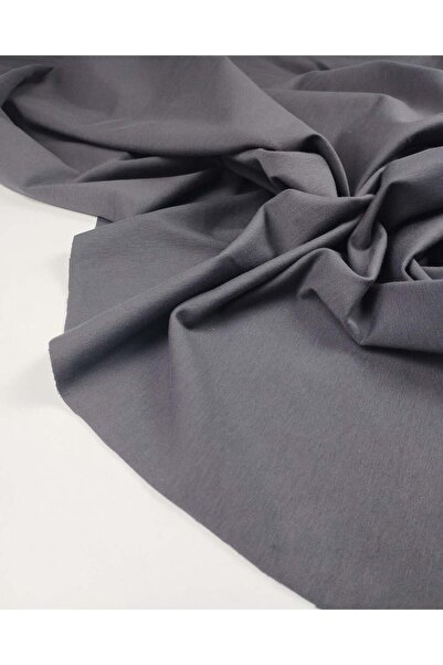 Kumaş Parça Two-Strand Combed Cotton Fabric in Dark Gray Color Width: 160cm