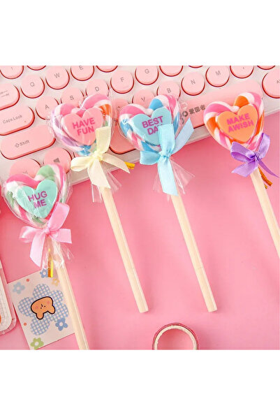 Heart Lollipop Gel Ballpoint Pen Colorful Candy Design Cute Gift Pen Pastel Stationery