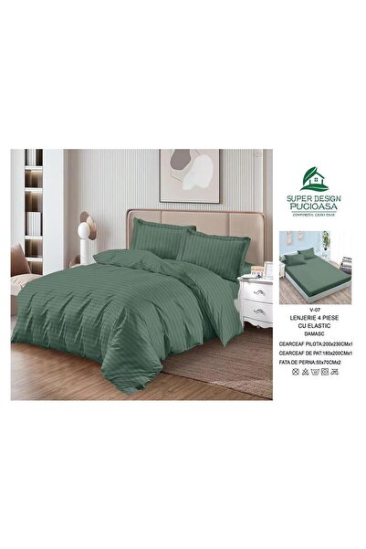 Super Design Pucioasa 4-PIECE DAMASK LINEN SET WITH ELASTIC – REFINEMENT, COM...