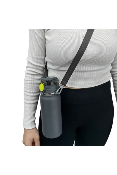 bentopia Paslanmaz Çelik Su Matarası - 600 ml - Askılı - Pipetli veya Pipetsi...