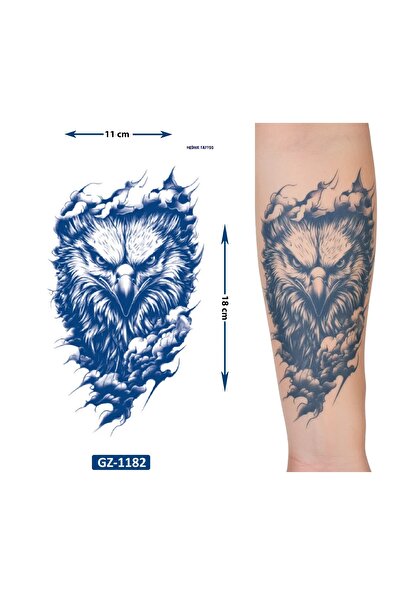 Airbrush Tattoo Kartal 1 Ay Kalıcı Geçici Dövme Yapıştırma Dövme