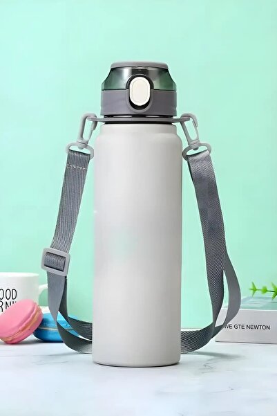 bentopia Paslanmaz Çelik Su Matarası - 800 ml - Askılı - Pipetli veya Pipetsi...