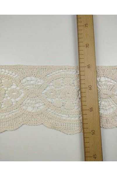 Kumaş Parça Cream Color Cotton Lace Width: 16cm