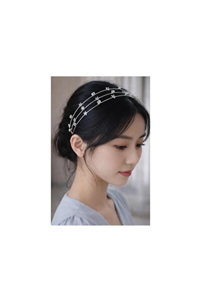 EMKSHOP Μεταλλικό στέμμα με φιγούρα αστεριού και πέτρινη λεπτομέρεια