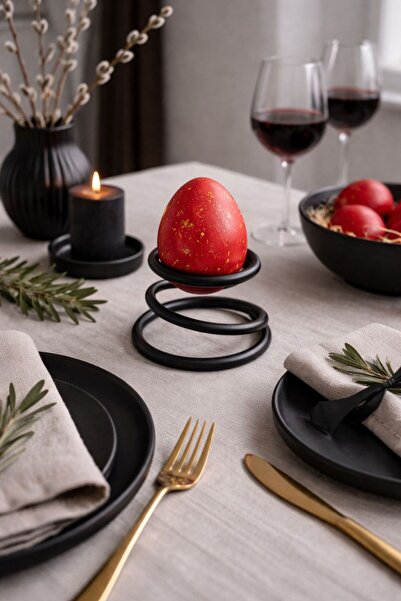 fromro Suport metalic Ou Paște Spirală negru– Design Modern Premium | Stabil ...